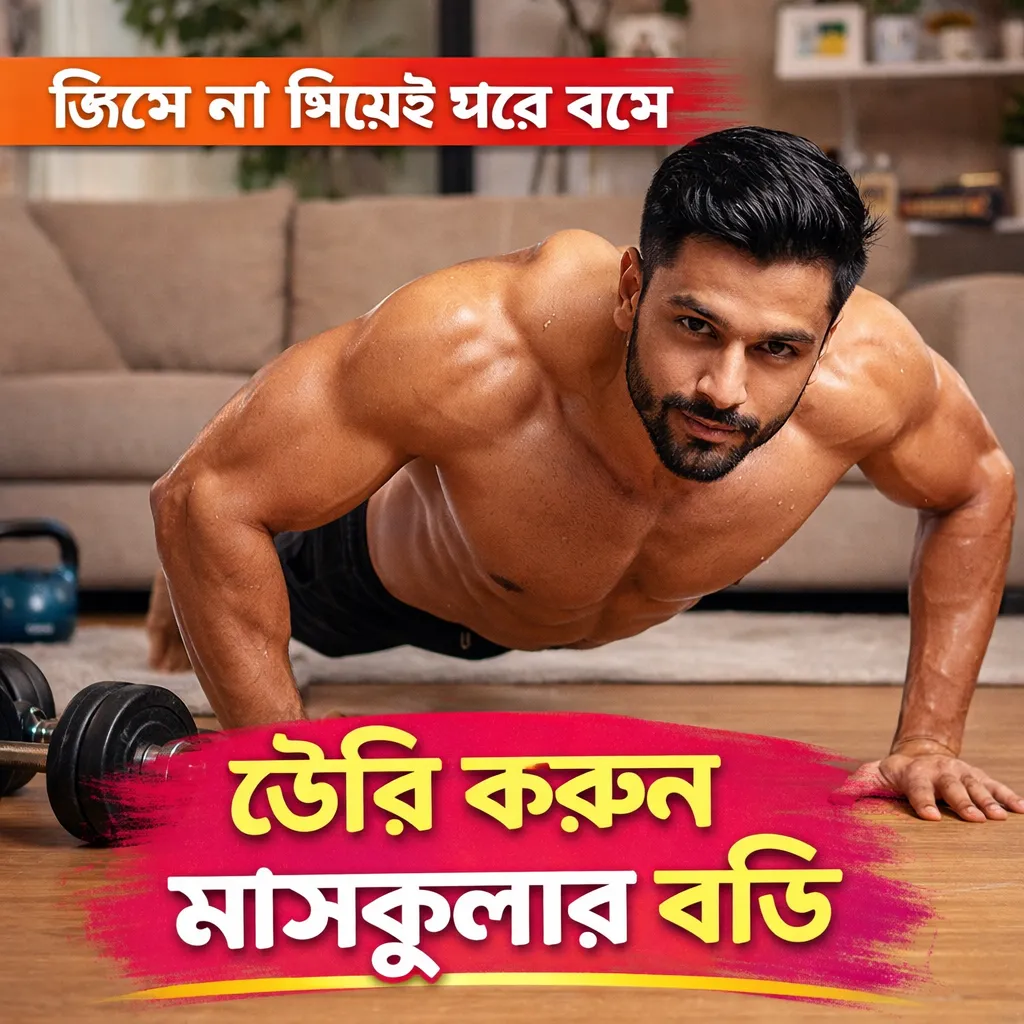 জিমে না গিয়েই ঘরে বসে তৈরি করুন মাসকুলার বডি
